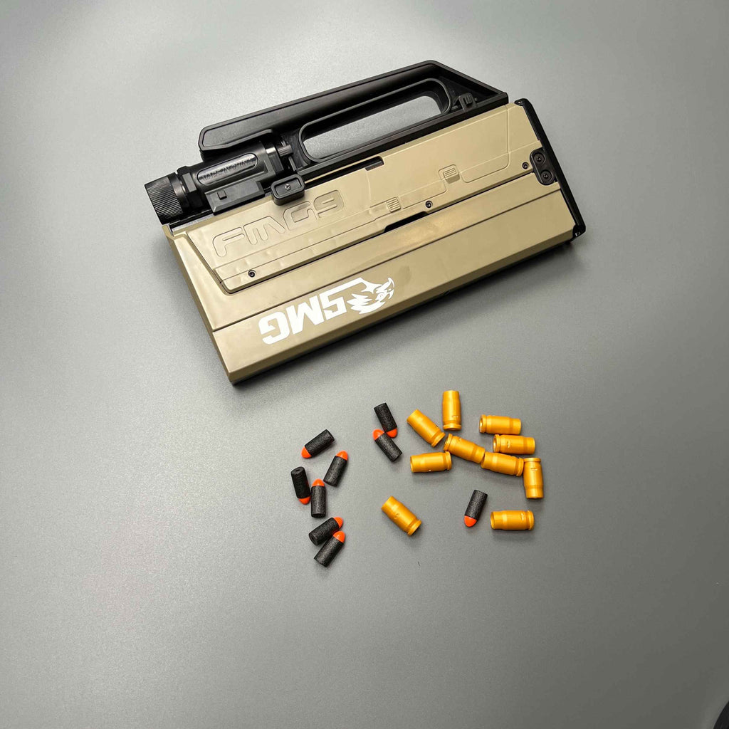 FMG 9 Folding Submachine Gun Toy Soft Bullet Blaster Manual Airsoft Weapons Firing Air Gun For Adults Boys Outdoor Games